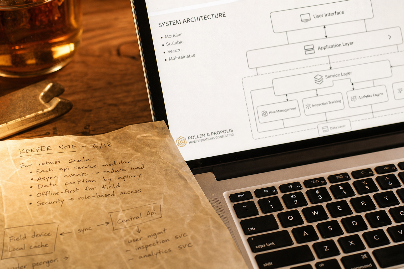 Keeper note detail with system architecture planning documents