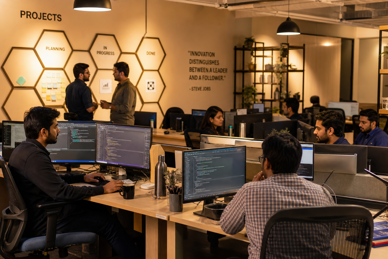 TA Digital Consulting team working in coordinated software development environment